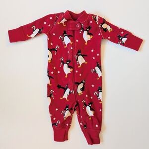 Hanna Andersson Zip Sleeper In Penguin Party Print, 0-3m